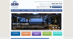 Desktop Screenshot of ablecanopies.co.uk